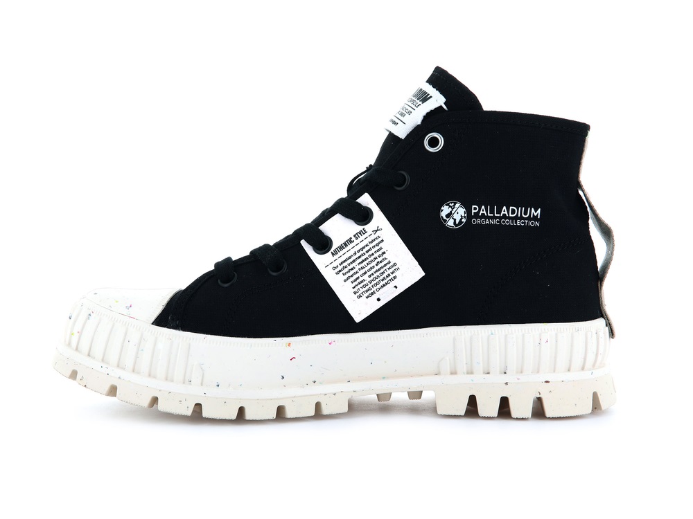 Zapatos Altas Palladium PALLASHOCK MID ORGANIC Mujer Negras | Costa Rica-02648